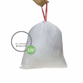 Свернутые мешки для мусора кухни Дравстринг, цвет белизны мешков для мусора Хдпе